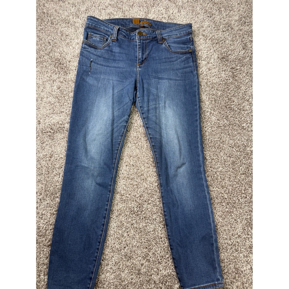 Kut from the Kloth Womens Jeans Size 10 Medium Wash Blue Slim Distressed Denim